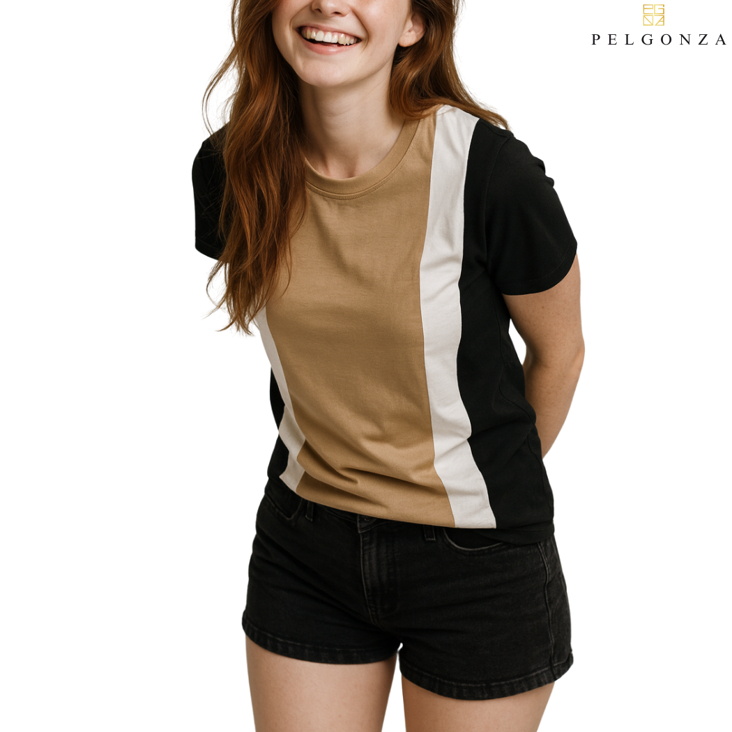 PELGONZA Unisex Color Block T-Shirt | Retro Korean Streetwear Cotton Tee | Casual Short Sleeve Crewneck Top for Men & Women | Trendy Oversized Fit | Comfortable Everyday Outfit | Sizes S-3XL |