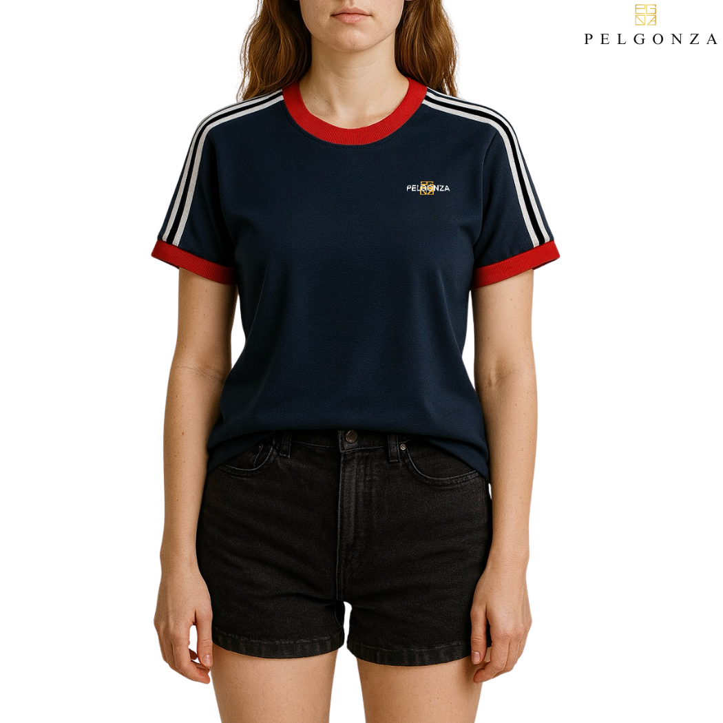 Pelgonza Sporty and rich t-shirt | Cotton Crewneck Casual Top for Men & Women | Retro Korean Streetwear Tee | Short Sleeve Comfortable Everyday Shirt | Sizes S-3XL