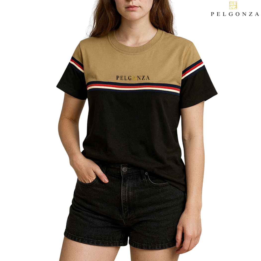 PELGONZA Unisex Color Block Tee – Korean Inspired Cotton T-Shirt, Soft & Trendy Stylish Casual Fit