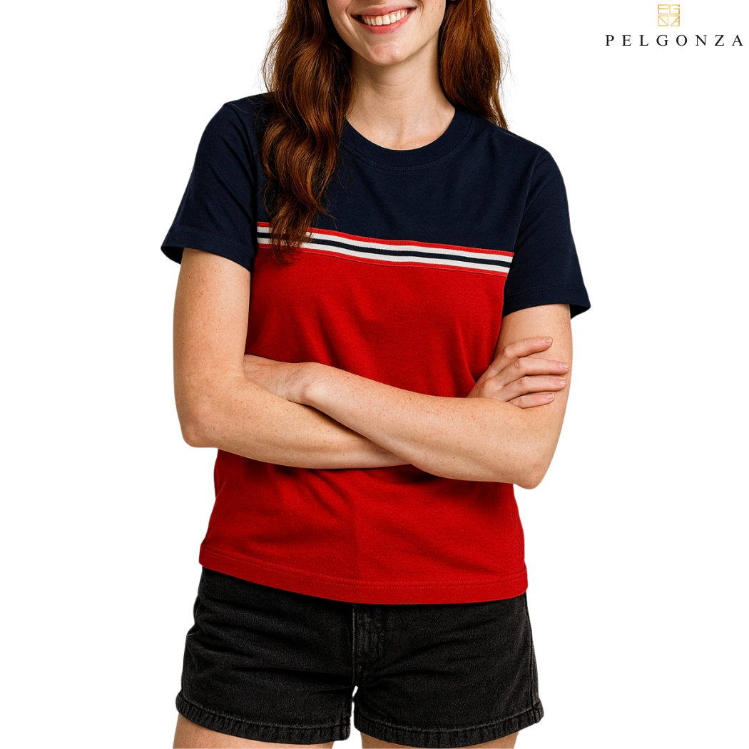 PELGONZA Unisex Color Block Tee – Korean Inspired Cotton T-Shirt, Soft & Trendy Stylish Casual Fit
