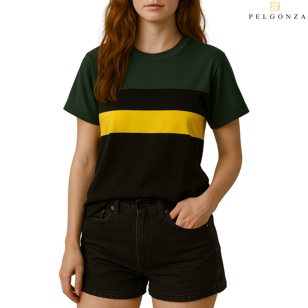 PELGONZA Unisex Color Block Tee – Korean Inspired Cotton T-Shirt, Soft & Trendy Stylish Casual Fit