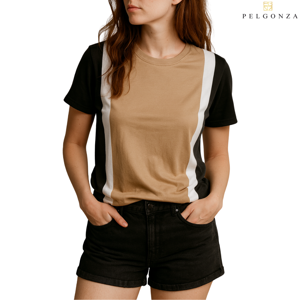 PELGONZA Unisex Color Block T-Shirt | Retro Korean Streetwear Cotton Tee | Casual Short Sleeve Crewneck Top for Men & Women | Trendy Oversized Fit | Comfortable Everyday Outfit | Sizes S-3XL |