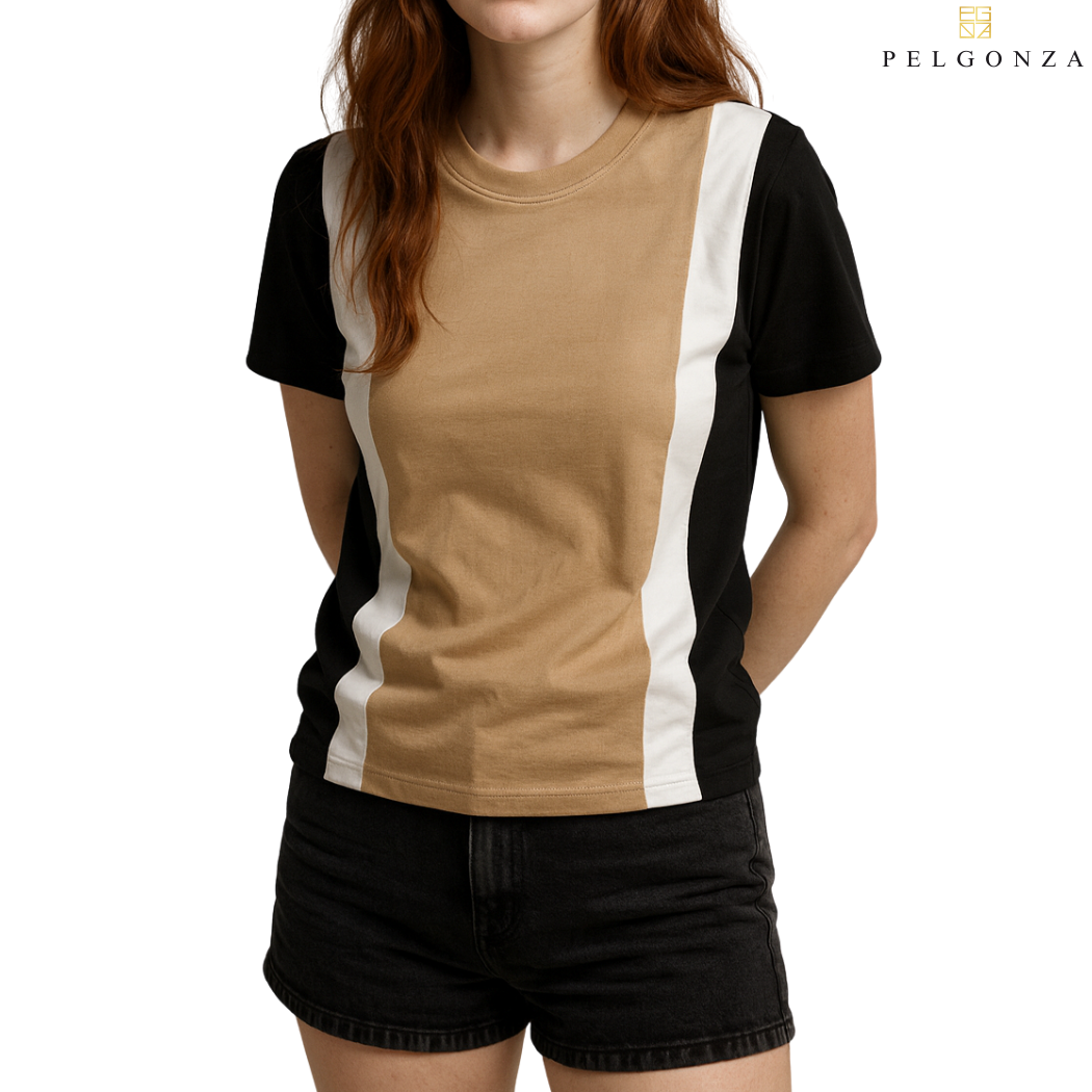 PELGONZA Unisex Color Block T-Shirt | Retro Korean Streetwear Cotton Tee | Casual Short Sleeve Crewneck Top for Men & Women | Trendy Oversized Fit | Comfortable Everyday Outfit | Sizes S-3XL |