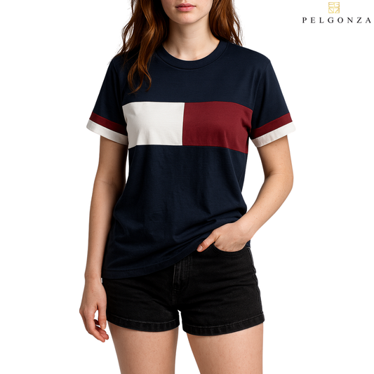 PELGONZA Unisex Color Block Tee – Korean Inspired Cotton T-Shirt, Soft & Trendy Stylish Casual Fit