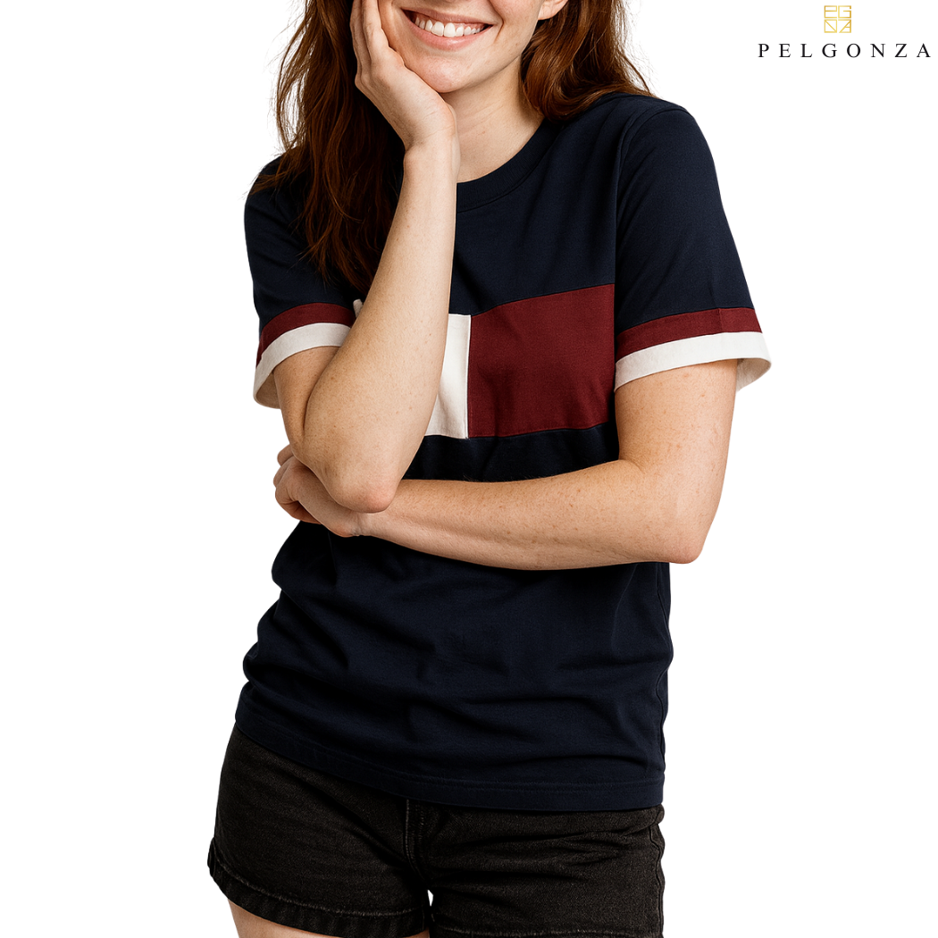 PELGONZA Unisex Color Block Tee – Korean Inspired Cotton T-Shirt, Soft & Trendy Stylish Casual Fit