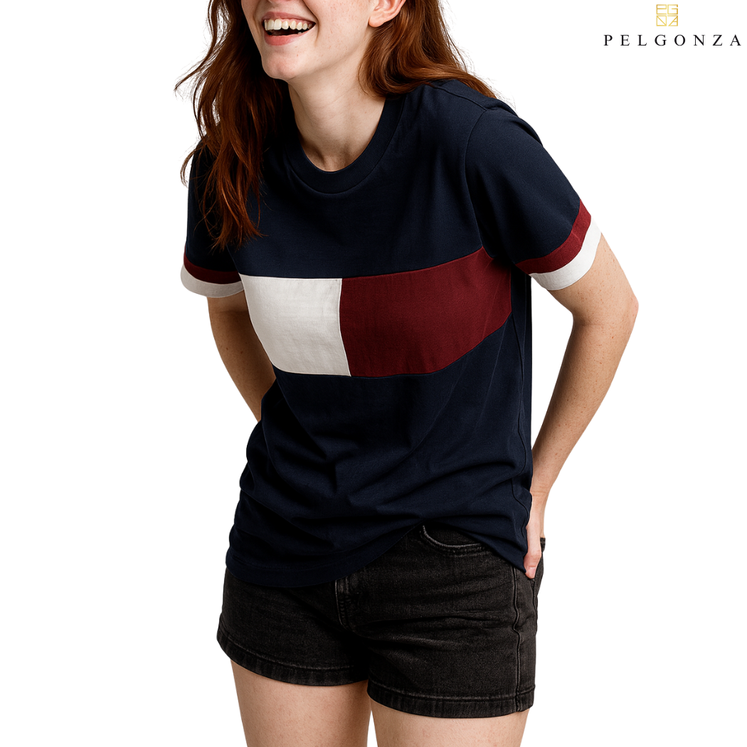 PELGONZA Unisex Color Block Tee – Korean Inspired Cotton T-Shirt, Soft & Trendy Stylish Casual Fit