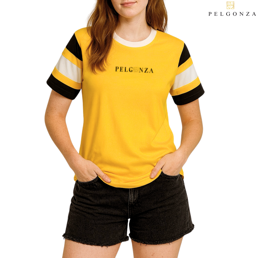 PELGONZA Unisex Color Block Tee – Korean Inspired Cotton T-Shirt, Soft & Trendy Stylish Casual Fit