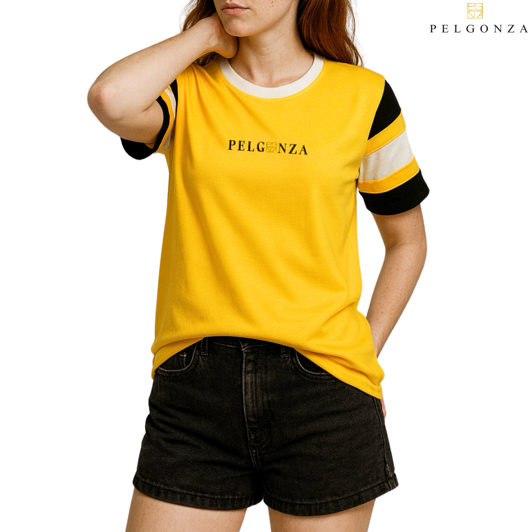 PELGONZA Unisex Color Block Tee – Korean Inspired Cotton T-Shirt, Soft & Trendy Stylish Casual Fit