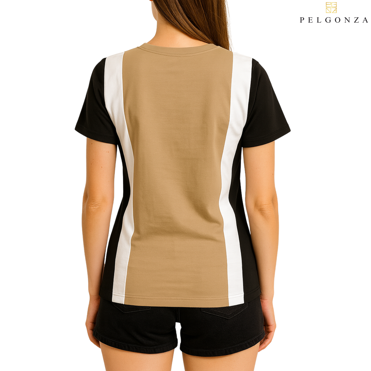 Cadenza by Pelgonza – Premium Unisex Cotton T-Shirt | Modern Brown & Black Color Block | Trendy & Comfortable