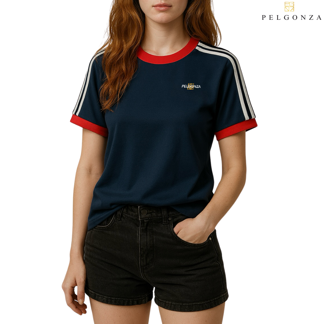 Pelgonza Sporty and rich t-shirt | Cotton Crewneck Casual Top for Men & Women | Retro Korean Streetwear Tee | Short Sleeve Comfortable Everyday Shirt | Sizes S-3XL