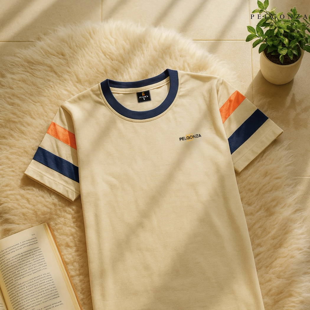 Pelgonza Off-White Tee | Retro Korean Streetwear Cotton Tee | Casual Short Sleeve Crewneck Top for Men & Women | Trendy Oversized Fit | Comfortable Everyday Outfit | Sizes S-3XL