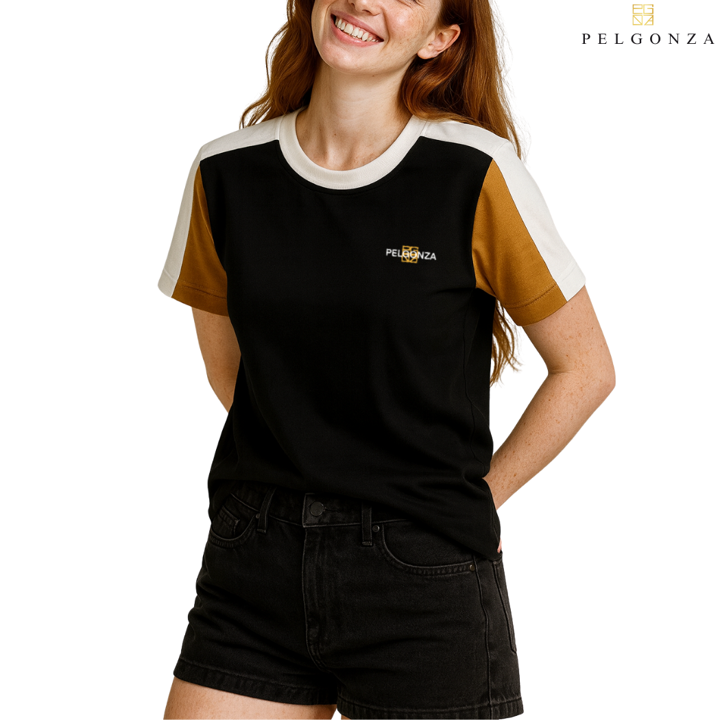 PELGONZA Unisex Color Block Tee – Korean Inspired Cotton T-Shirt, Soft & Trendy Stylish Casual Fit