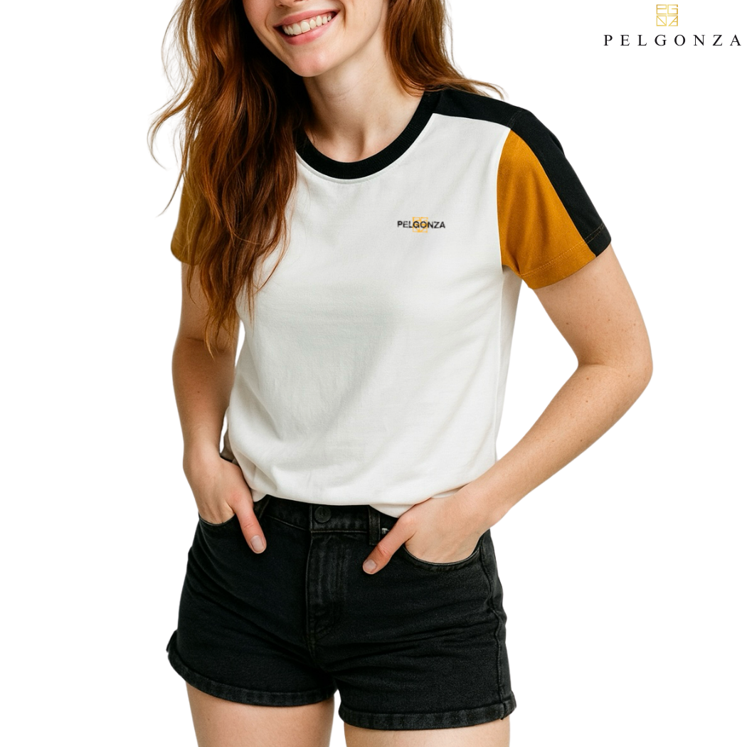 PELGONZA Unisex Color Block Tee – Korean Inspired Cotton T-Shirt, Soft & Trendy Stylish Casual Fit