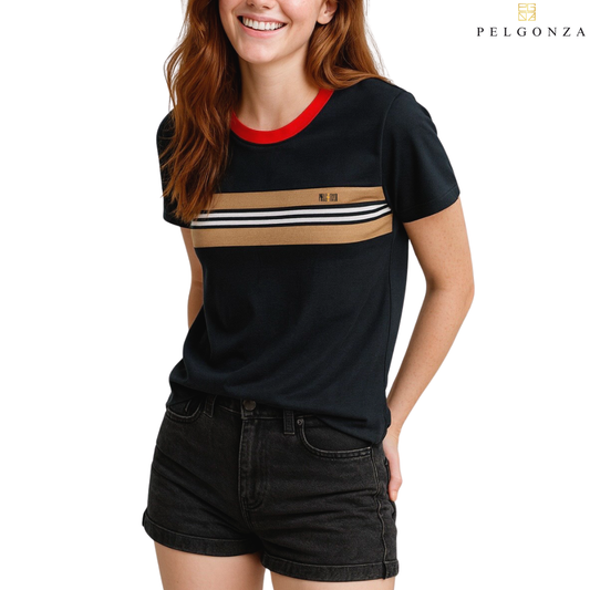 PELGONZA Unisex Color Block Tee – Korean Inspired Cotton T-Shirt, Soft & Trendy Stylish Casual Fit