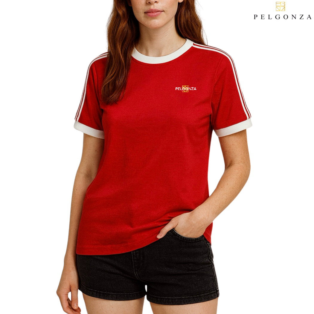 Pelgonza Sporty and rich t-shirt | Cotton Crewneck Casual Top for Men & Women | Retro Korean Streetwear Tee | Short Sleeve Comfortable Everyday Shirt | Sizes S-3XL