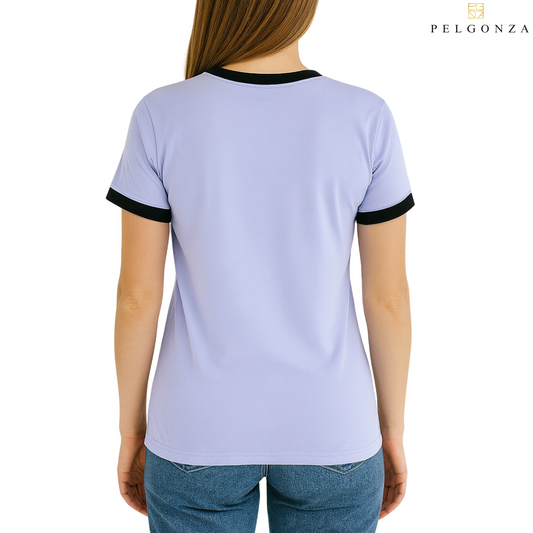 Samantha Lavender Ringer T-Shirt – Sporty & Trendy Casual Wear