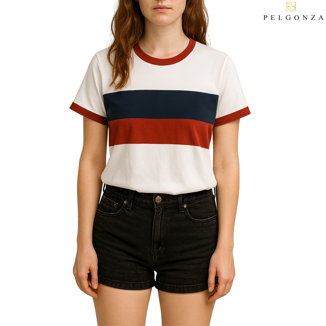 PELGONZA Unisex Color Block Tee – Korean Inspired Cotton T-Shirt, Soft & Trendy Stylish Casual Fit