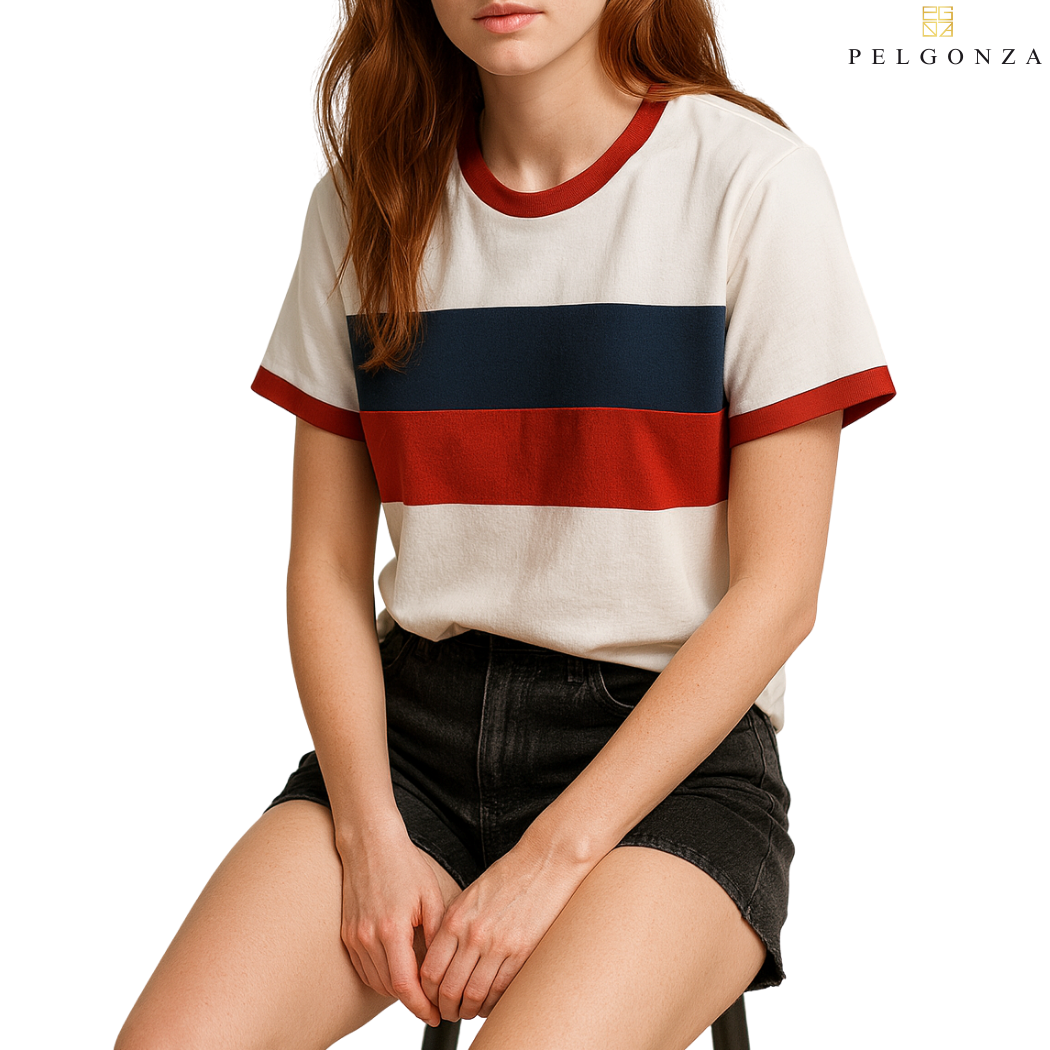 PELGONZA Unisex Color Block Tee – Korean Inspired Cotton T-Shirt, Soft & Trendy Stylish Casual Fit