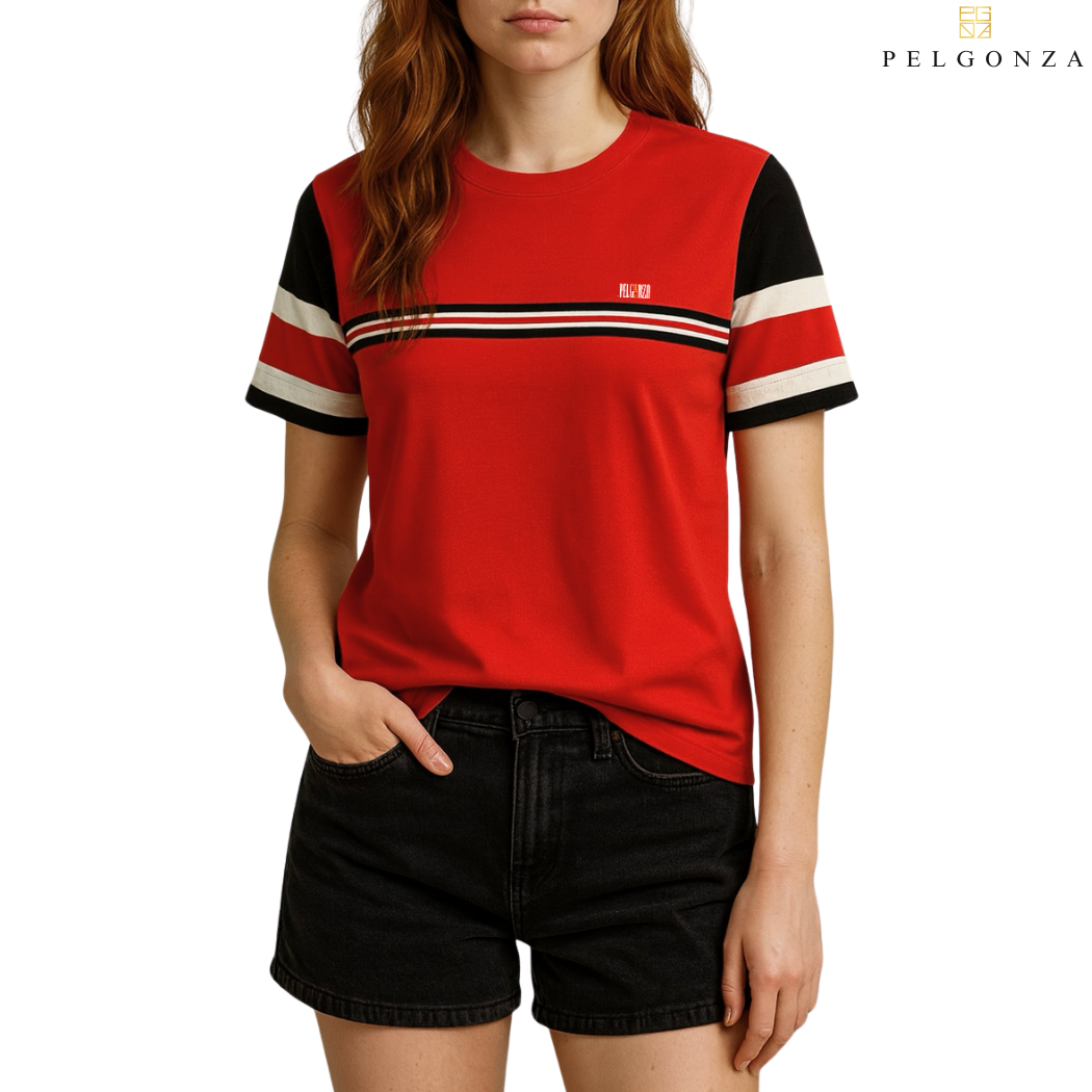 PELGONZA Unisex Color Block Tee – Korean Inspired Cotton T-Shirt, Soft & Trendy Stylish Casual Fit