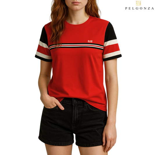 PELGONZA Unisex Color Block Tee – Korean Inspired Cotton T-Shirt, Soft & Trendy Stylish Casual Fit