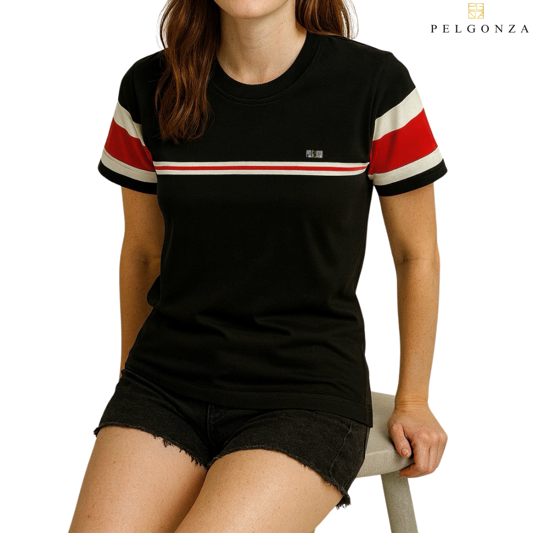 PELGONZA Unisex Color Block Tee – Korean Inspired Cotton T-Shirt, Soft & Trendy Stylish Casual Fit