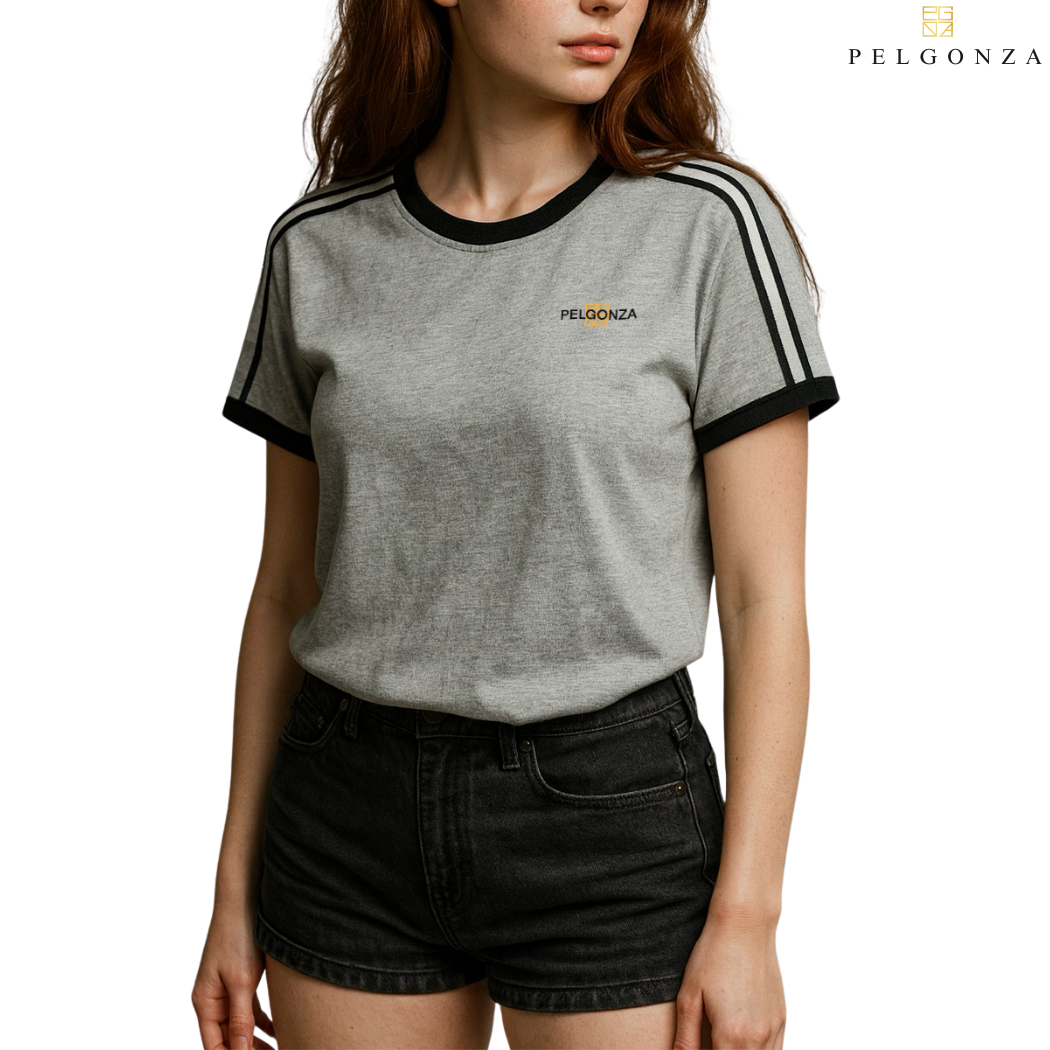 Pelgonza Sporty and rich t-shirt | Cotton Crewneck Casual Top for Men & Women | Retro Korean Streetwear Tee | Short Sleeve Comfortable Everyday Shirt | Sizes S-3XL