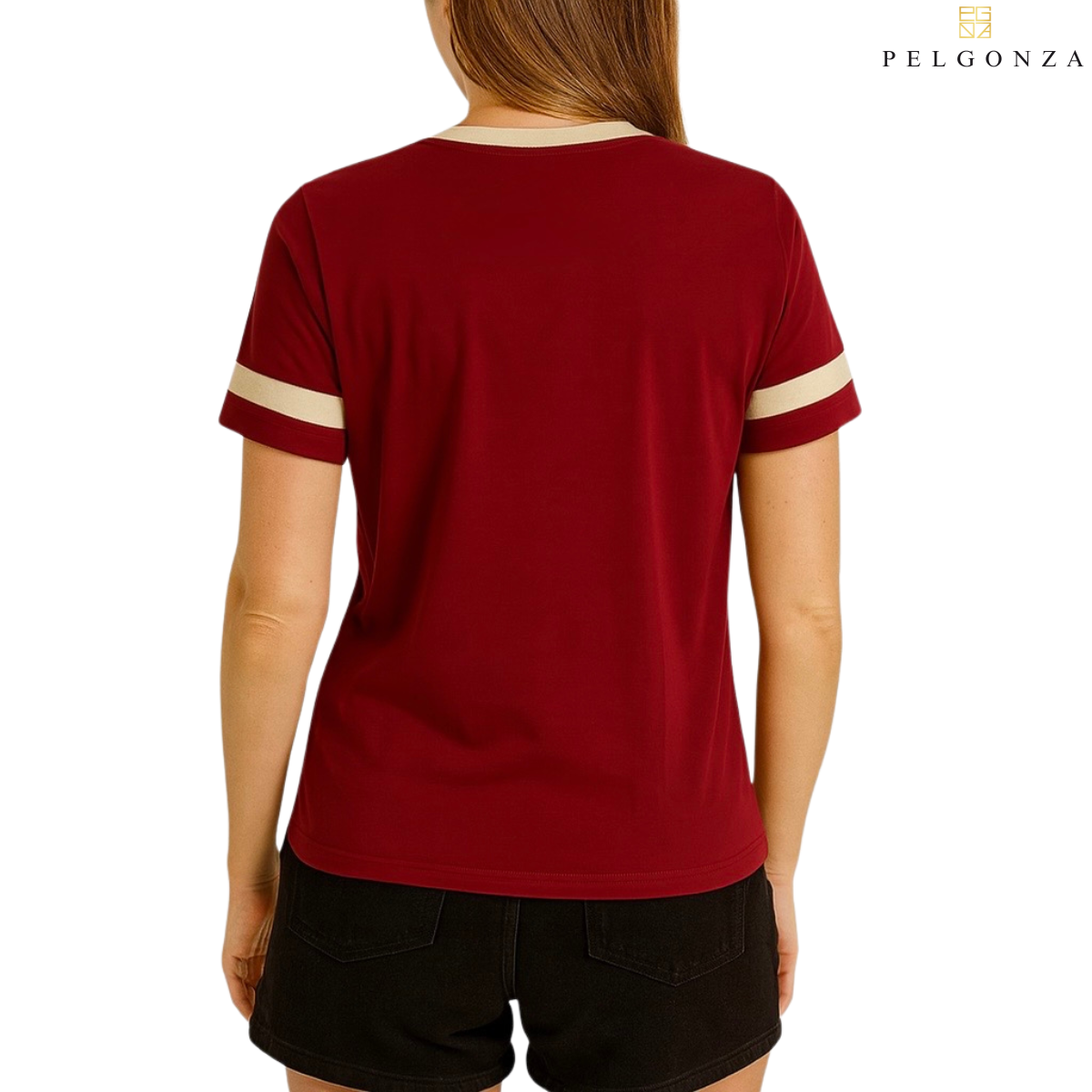 Pelgonza Sport and Vintage vibe T-shirt in Navy and Reddish Maroon