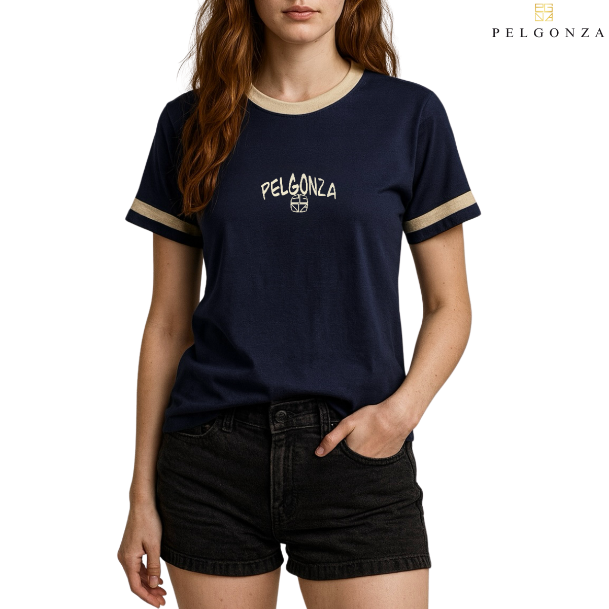 PELGONZA Unisex Reddish Maroon/Navy Blue Color Block Tee – Korean Inspired Cotton T-Shirt, Soft & Trendy Stylish Casual Fit