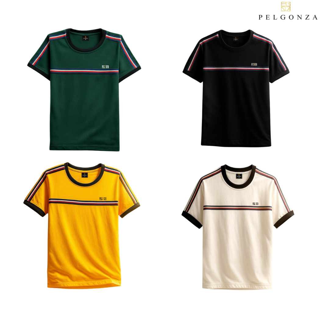 PELGONZA Unisex Ringer T-Shirt | Cotton Crewneck Casual Top for Men & Women | Retro Korean Streetwear Tee | Short Sleeve Comfortable Everyday Shirt | Sizes S-3XL | White, Yellow, Green, Black Color Block Style