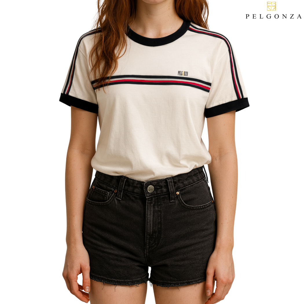 PELGONZA Unisex Ringer T-Shirt | Cotton Crewneck Casual Top for Men & Women | Retro Korean Streetwear Tee | Short Sleeve Comfortable Everyday Shirt | Sizes S-3XL | White, Yellow, Green, Black Color Block Style