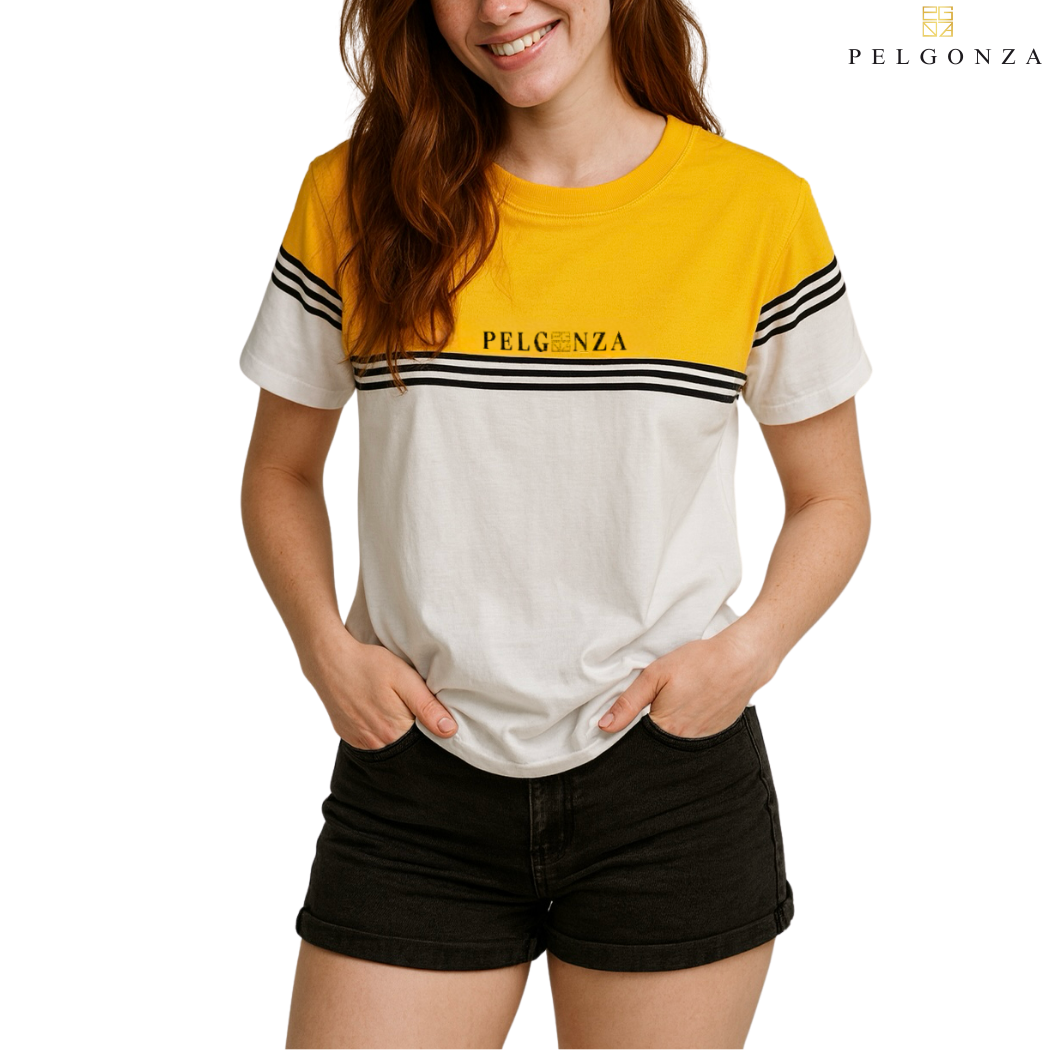 PELGONZA Unisex Color Block Tee – Korean Inspired Cotton T-Shirt, Soft & Trendy Stylish Casual Fit