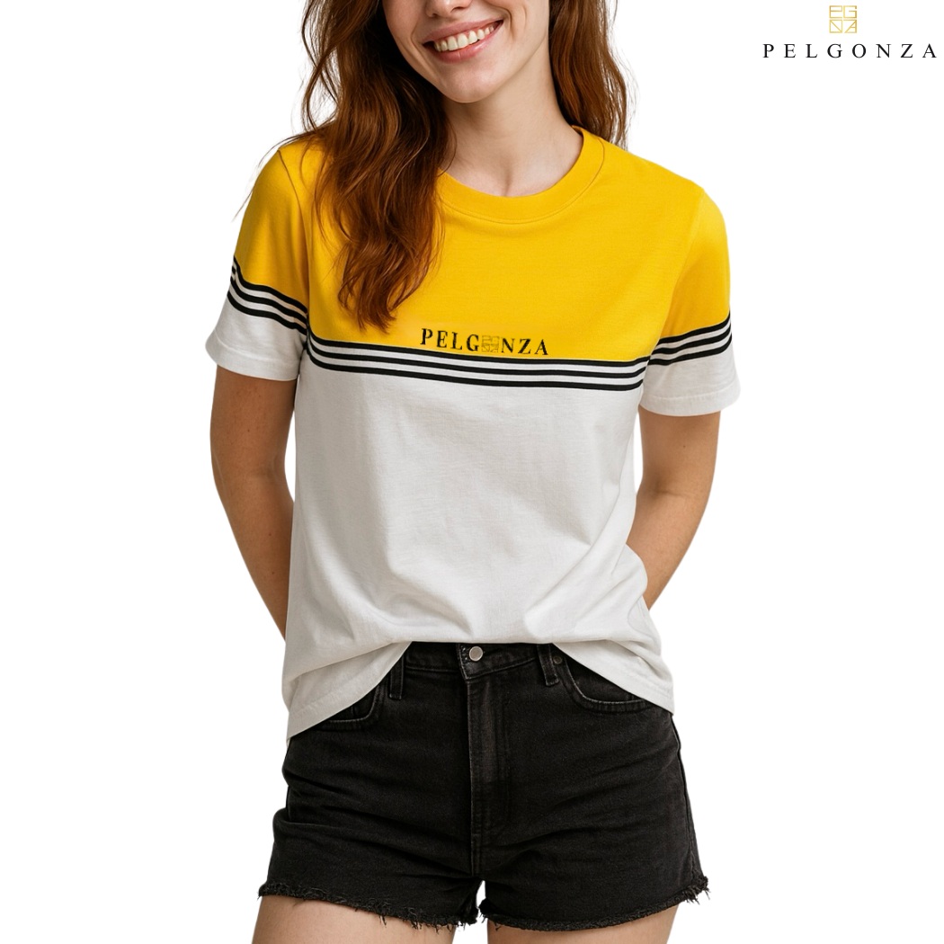 PELGONZA Unisex Color Block Tee – Korean Inspired Cotton T-Shirt, Soft & Trendy Stylish Casual Fit