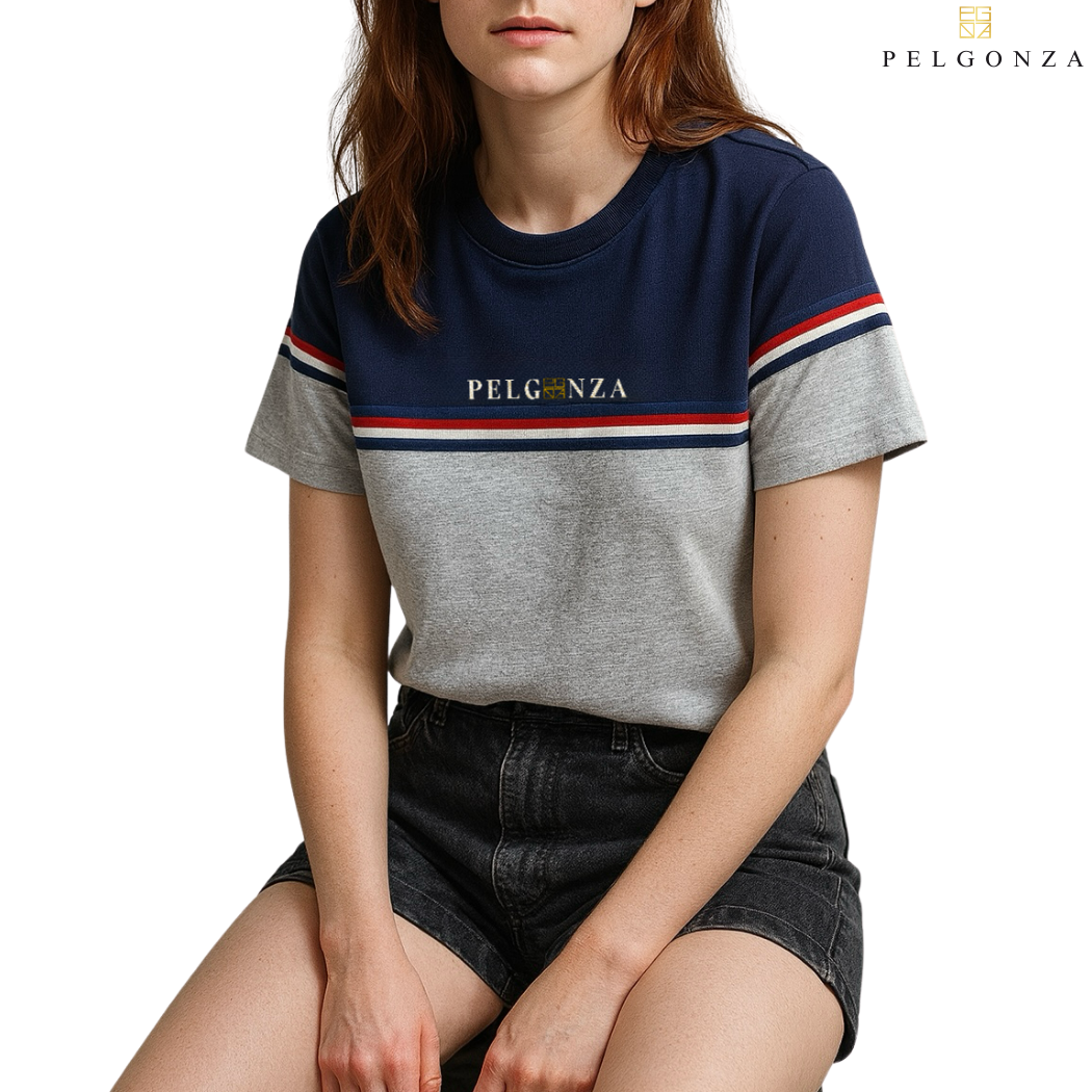 PELGONZA Unisex Color Block Tee – Korean Inspired Cotton T-Shirt, Soft & Trendy Stylish Casual Fit