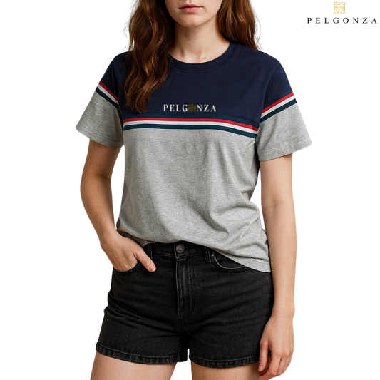 PELGONZA Unisex Color Block Tee – Korean Inspired Cotton T-Shirt, Soft & Trendy Stylish Casual Fit