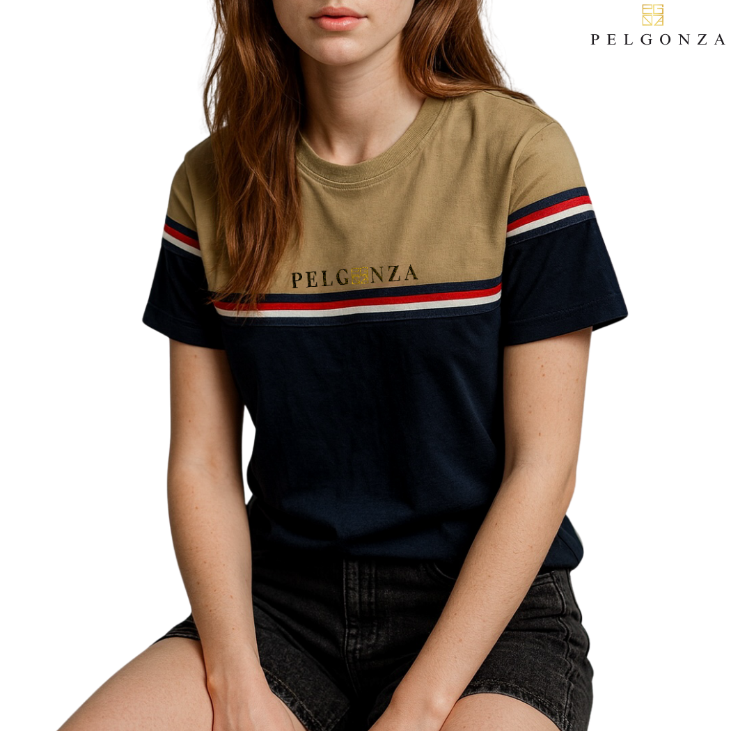 PELGONZA Unisex Color Block Tee – Korean Inspired Cotton T-Shirt, Soft & Trendy Stylish Casual Fit