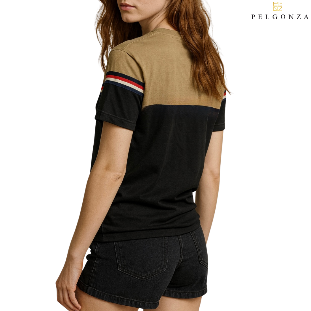 PELGONZA Unisex Color Block Tee – Korean Inspired Cotton T-Shirt, Soft & Trendy Stylish Casual Fit