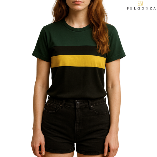 PELGONZA Unisex Color Block Tee – Korean Inspired Cotton T-Shirt, Soft & Trendy Stylish Casual Fit