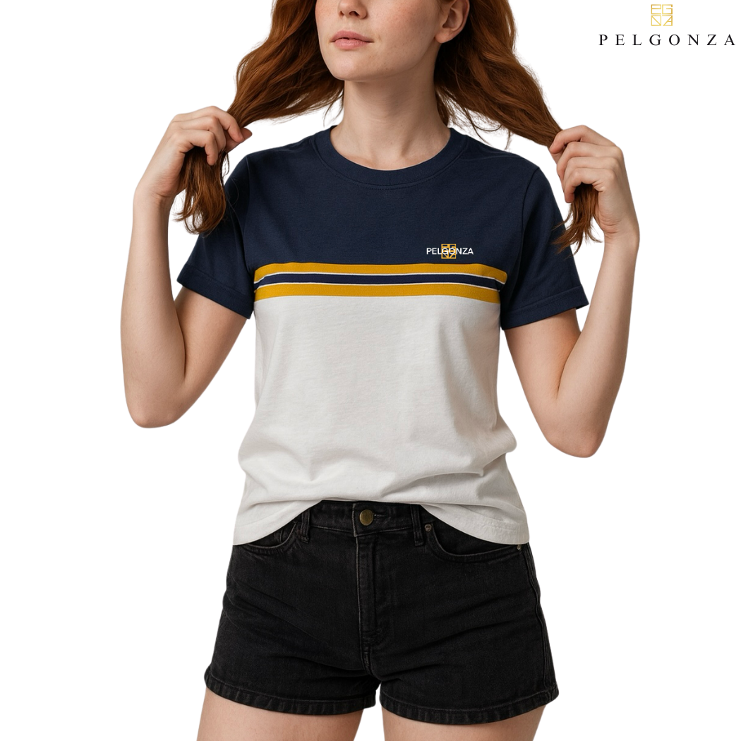 PELGONZA Unisex Color Block Tee – Korean Inspired Cotton T-Shirt, Soft & Trendy Stylish Casual Fit