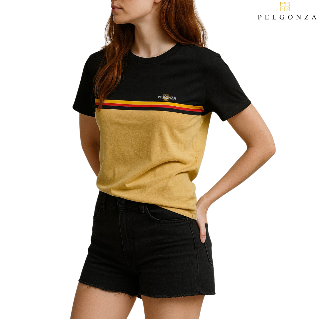 PELGONZA Unisex Color Block Tee – Korean Inspired Cotton T-Shirt, Soft & Trendy Stylish Casual Fit