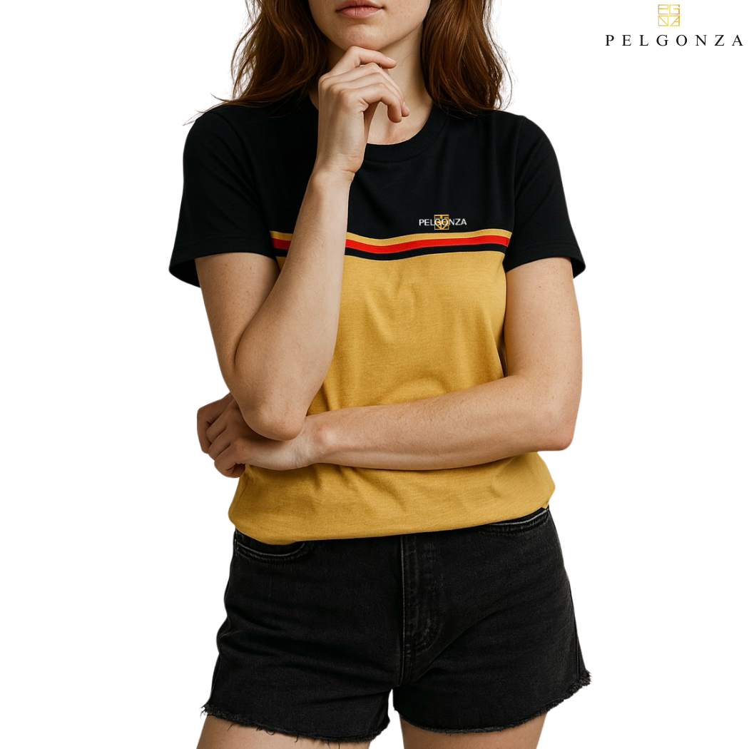 PELGONZA Unisex Color Block Tee – Korean Inspired Cotton T-Shirt, Soft & Trendy Stylish Casual Fit