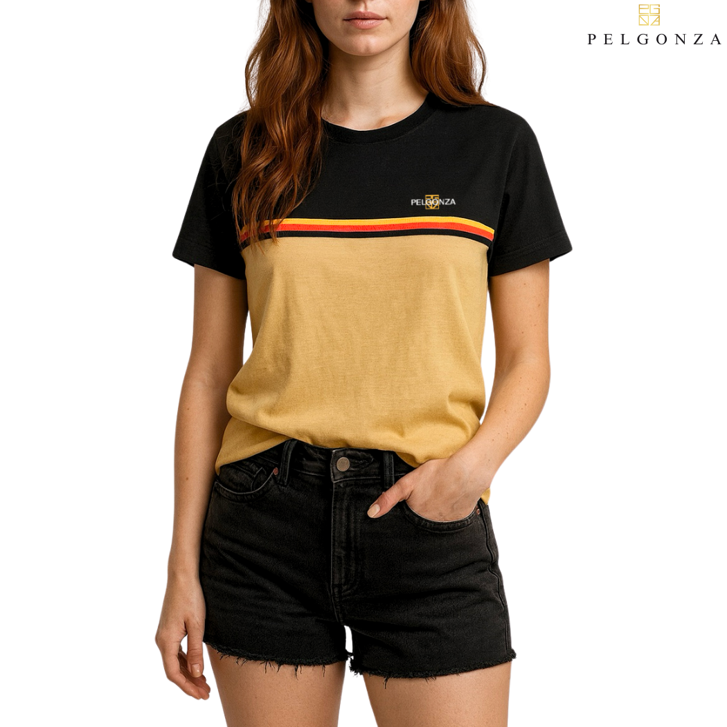PELGONZA Unisex Color Block Tee – Korean Inspired Cotton T-Shirt, Soft & Trendy Stylish Casual Fit