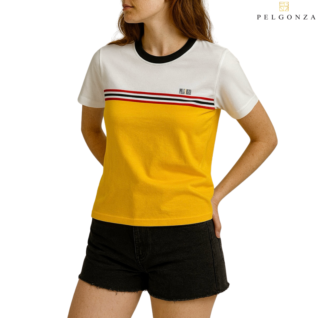 PELGONZA Unisex Color Block Tee – Korean Inspired Cotton T-Shirt, Soft & Trendy Stylish Casual Fit