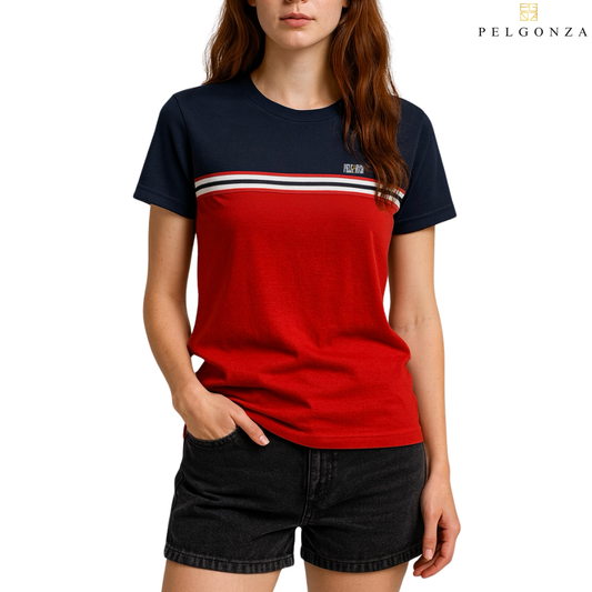 PELGONZA Unisex Color Block Tee – Korean Inspired Cotton T-Shirt, Soft & Trendy Stylish Casual Fit